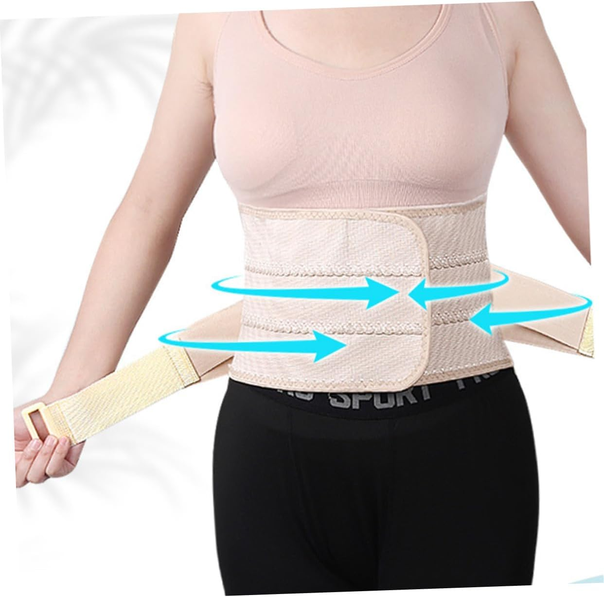 Gatuida Postpartum Waist Trainer Belly Band with Four Steel Bars Breathable Cotton Abdominal Wrap Belt -Section Double Pressure Support Waist Cincher for Women Active in Running Cycling image number 4