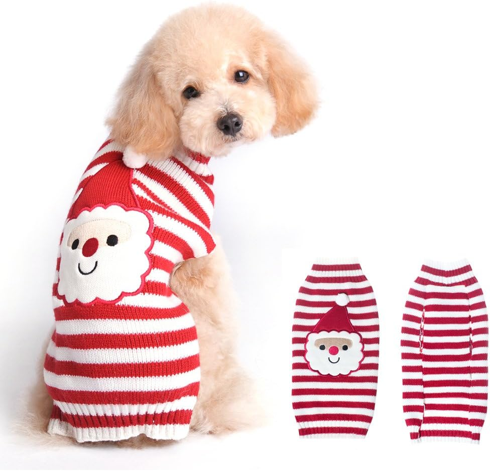 BOBIBI Dog Sweater for Christmas Pet Cat Winter Knitwear Warm Clothes