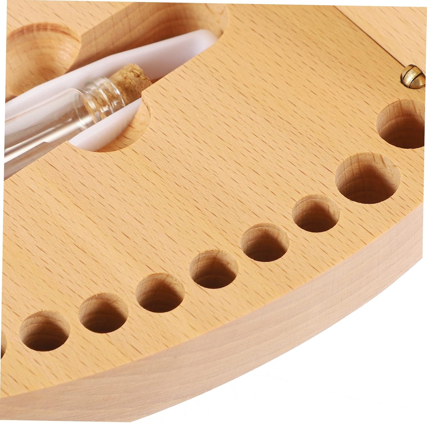 ERINGOGO Wooden Tooth Keepsake Box for Kids Baby Lost Tooth Holder Engraved Memory Container for Boys and Girls Natural Material for Cherished Memories image number 6