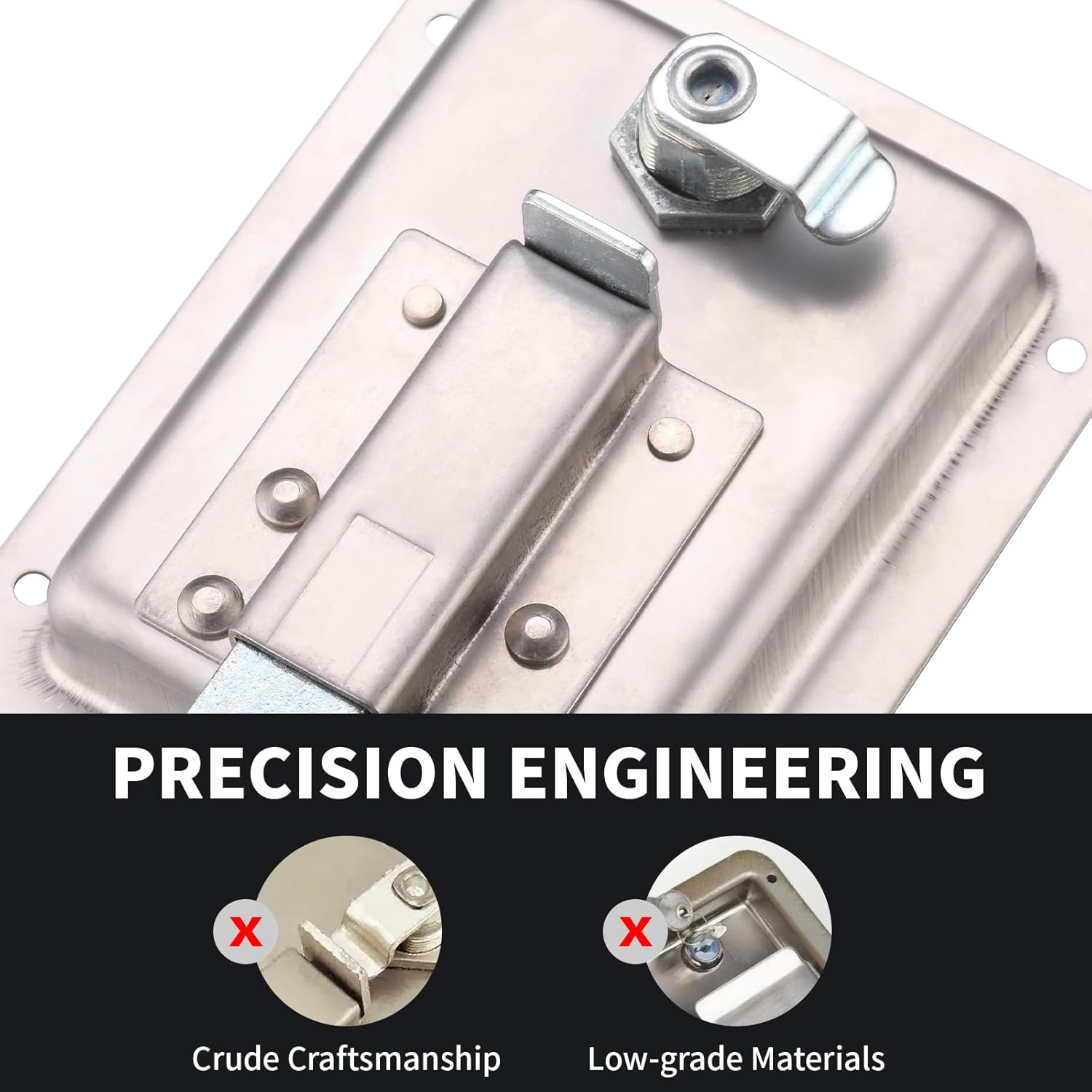 Loclink Truck Tool Box Lock Replacement Kit, Stainless Steel Locking Paddle Latch for Truck Bed Toolbox Handle, Trailer Door, RV, Camper, ATV, UTV, 140 * 108Mm with Keys image number 5