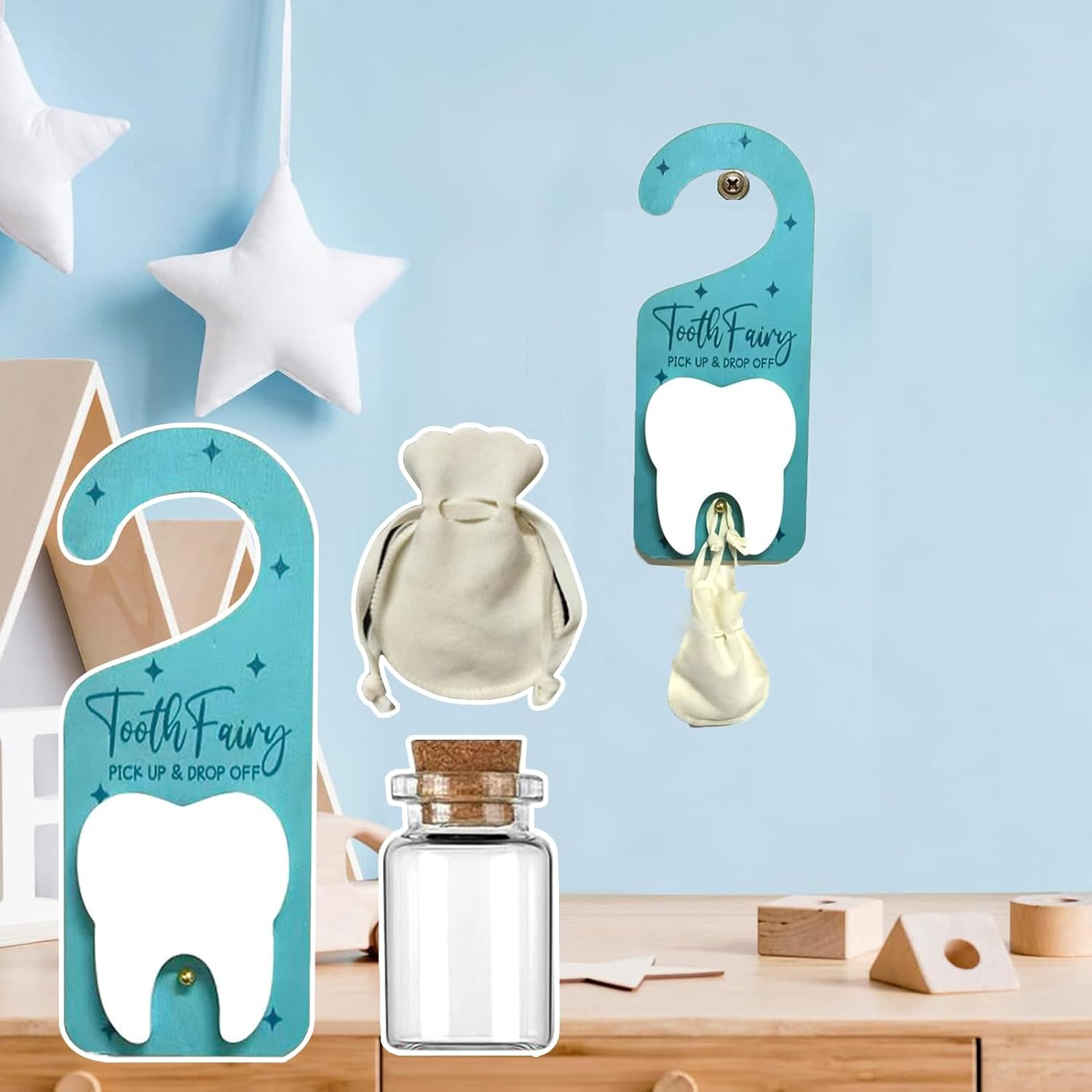 Generisch Children'S Door Hanger for Door Decoration with Milk Tooth Storage Door Handles Jewellery for Girls with Toothbag for Nursery and Home image number 5