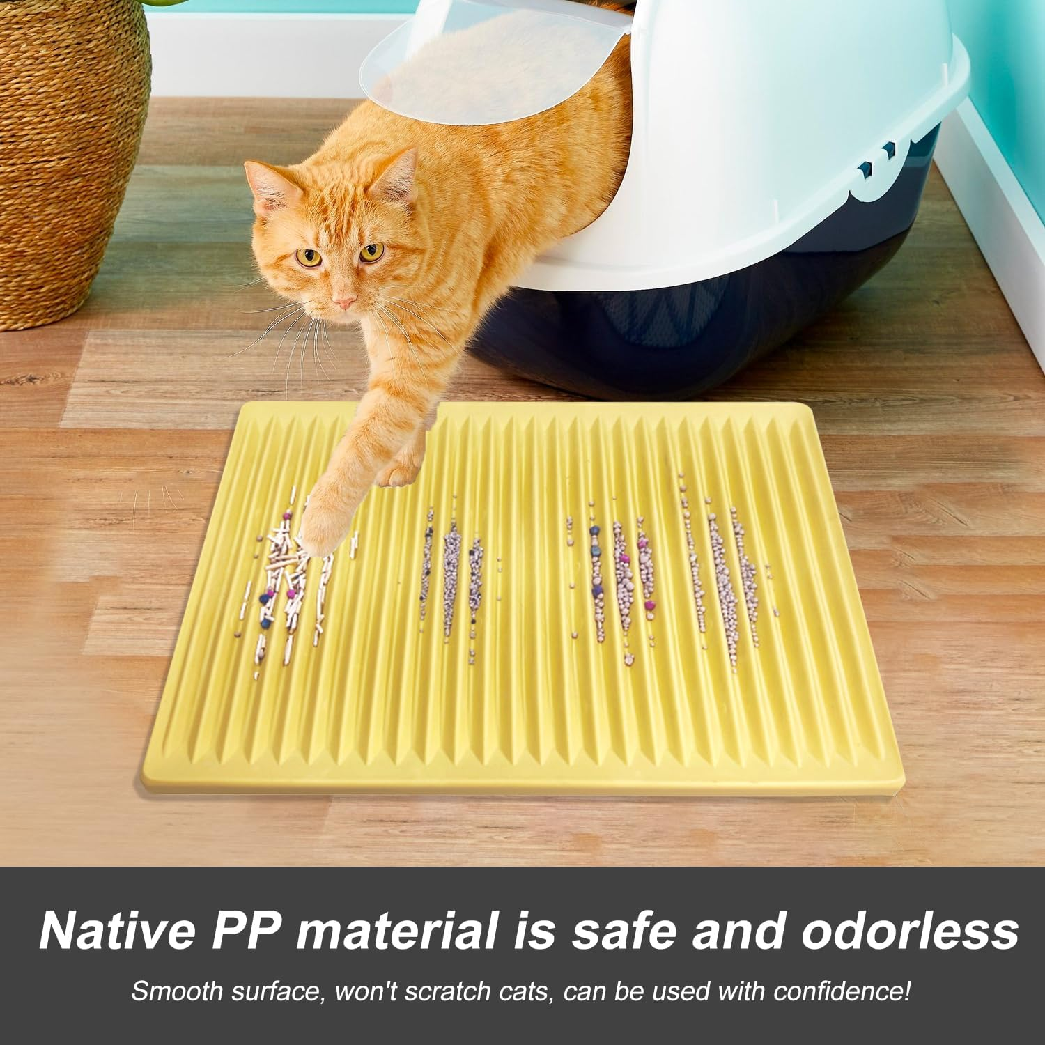 Cat Litter Tray Mat, Waterproof Cat Litter, 34 X 24 X 1 Cm, Honeycomb Design, Double Layer Design, Honeycomb, Cat Litter Tray, Cat Litter Mat, Litter Control image number 4