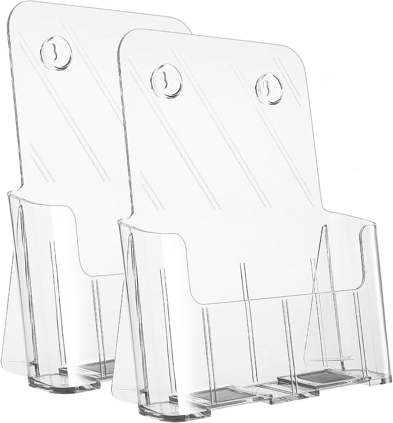 Acrylic Brochure Holder 9.0X10.2 Inches, 2 Pack Clear Literature Display Stand with Removable Divider for Trifold, Pamphlets, Magazines, Flyers, and Documents 4 Inches Wide, Durable and Stylish Design image number 3