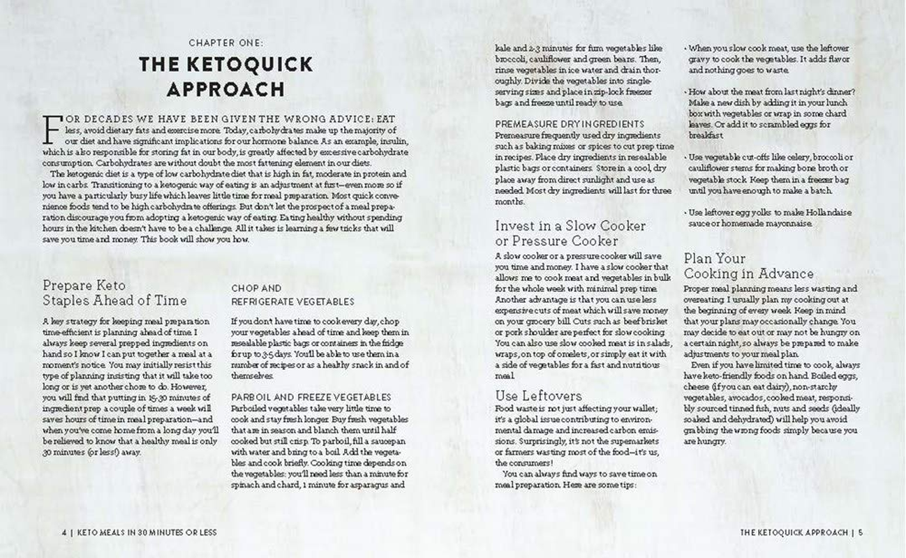 Quick Keto Meals in 30 Minutes or Less: 100 Quick Prep-And-Cook Low-Carb Recipes for Maximum Weight Loss and Improved Health image number 1