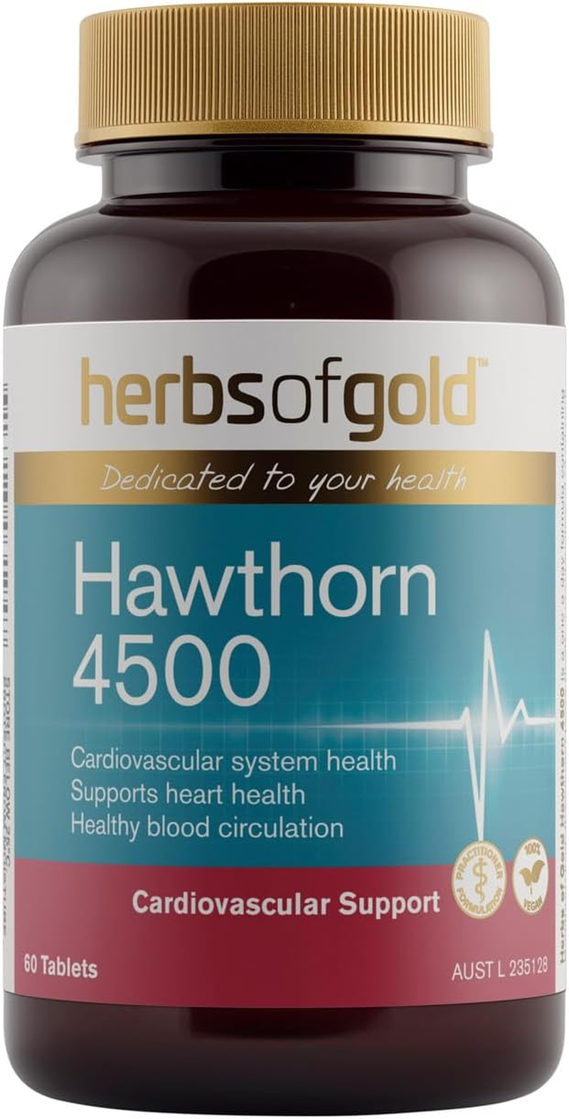 Herbs of Gold Hawthorn 4500 60 Tablets, 60 Count image number 1