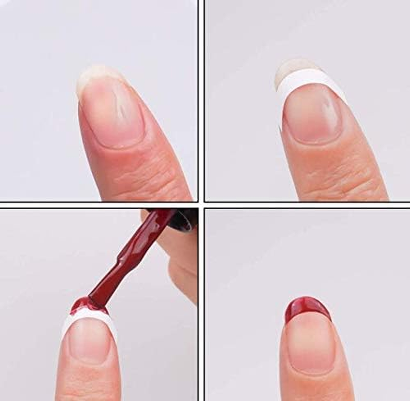 144 Pieces French Nail Stickers Nail Manicure Stickers French Tip Guides Self-Adhesive White Manicure Art Nail Stickers Tips Half Moon Shape Vinyl Art Decorations image number 5