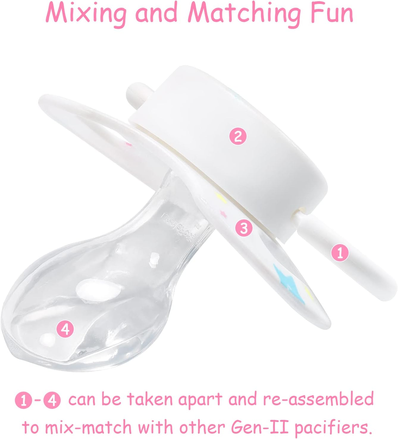 Littleforbig Bigshield Generation-Ii Big Sized Pacifier White Little Circus Carousel Pattern