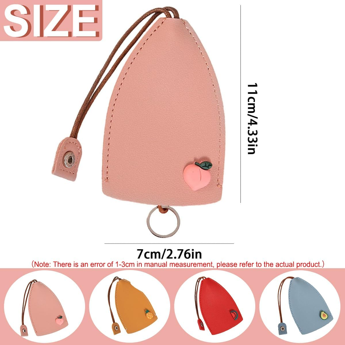 4 PCS Key Bag,Car Key Case,Pu Leather Key Organizer Pouch for Luggage & Travel Gear/House image number 5