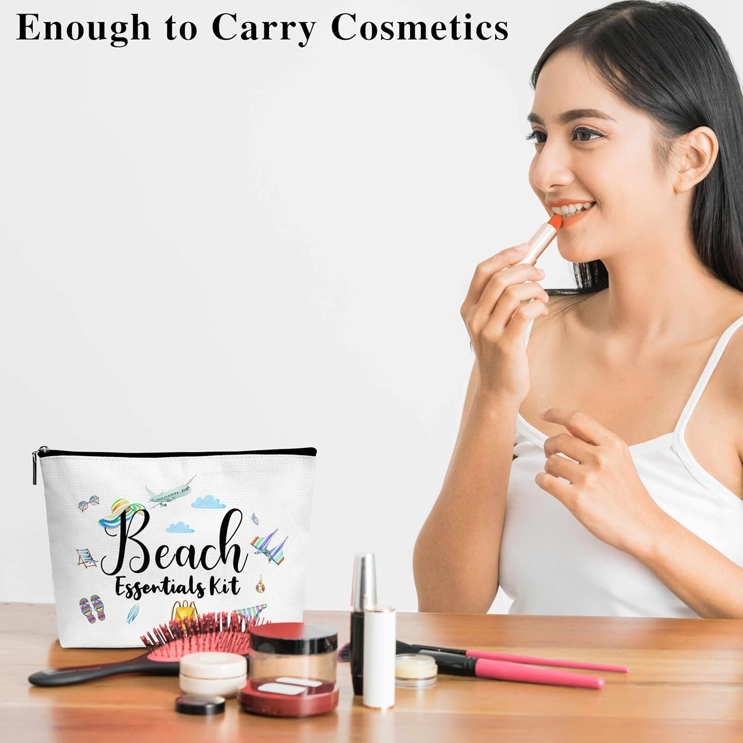 Summer Cosmetic Bag, Cruise Gift Makeup Bag with Zipper - C, Beach Essentials Kit 2, Beach Essentials Kit 2