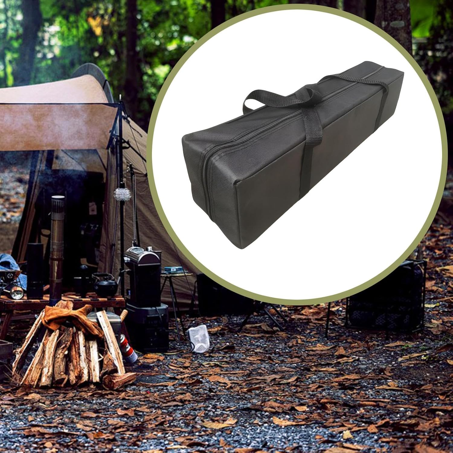 Kibcslic Tent Storage Bag Outdoor Travel Duffel Bag for Ropes Sleeping Bags Canopy image number 1