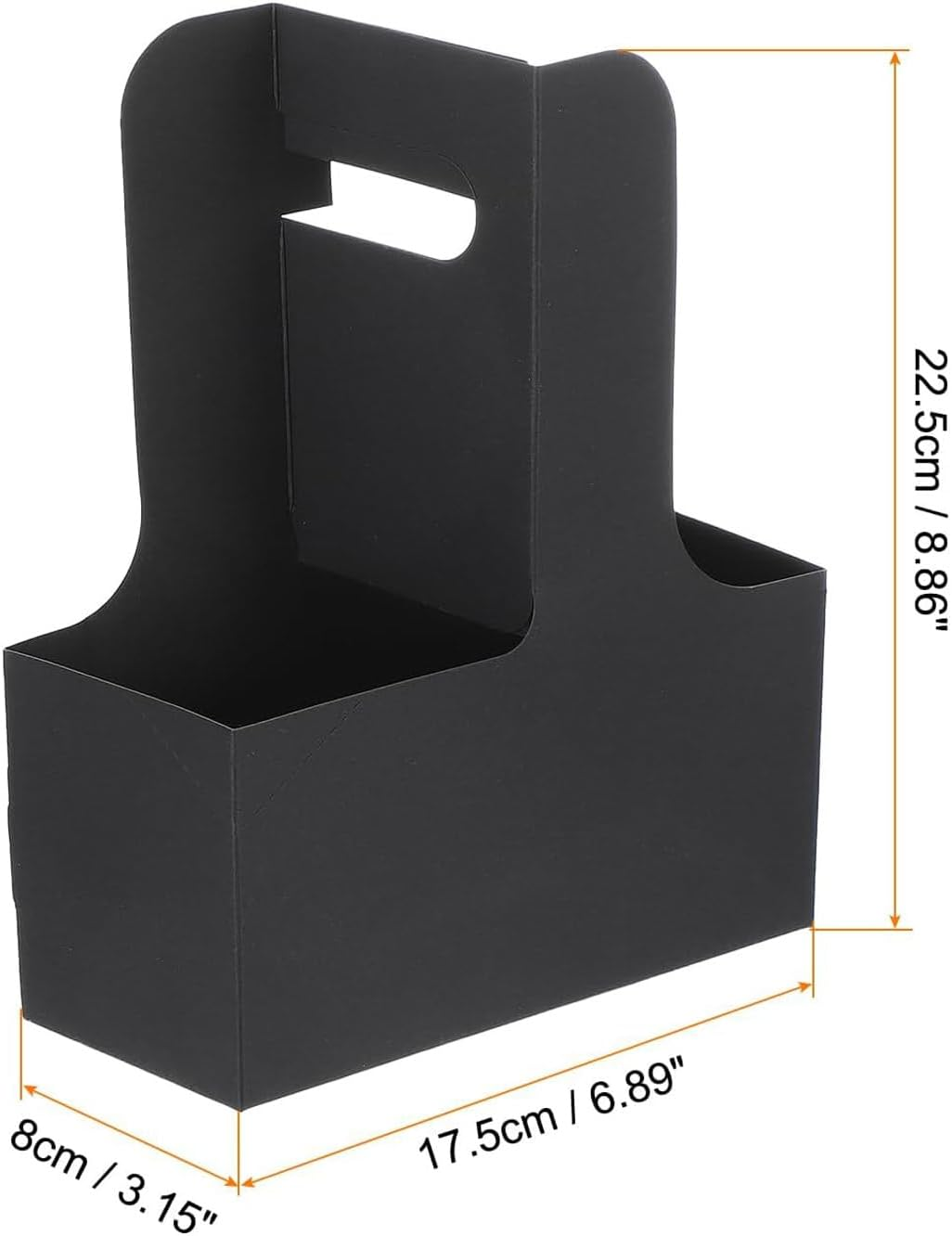 25 Pack Paperboard Cup Holder, 2 Cup Disposable Drink Carrier with Handle, Cup Carriers for Hot or Cold Drinks, Coffee Carrier (Black) image number 6