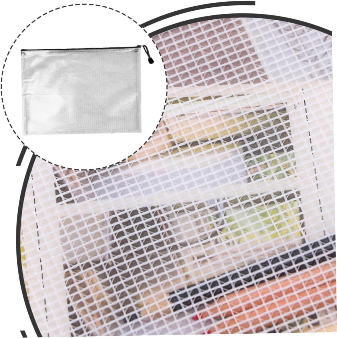 KICHOUSE 10Pcs Document Pouch Bag Zipper Pouch Large Mesh Zip Bag for Office School Travel image number 6