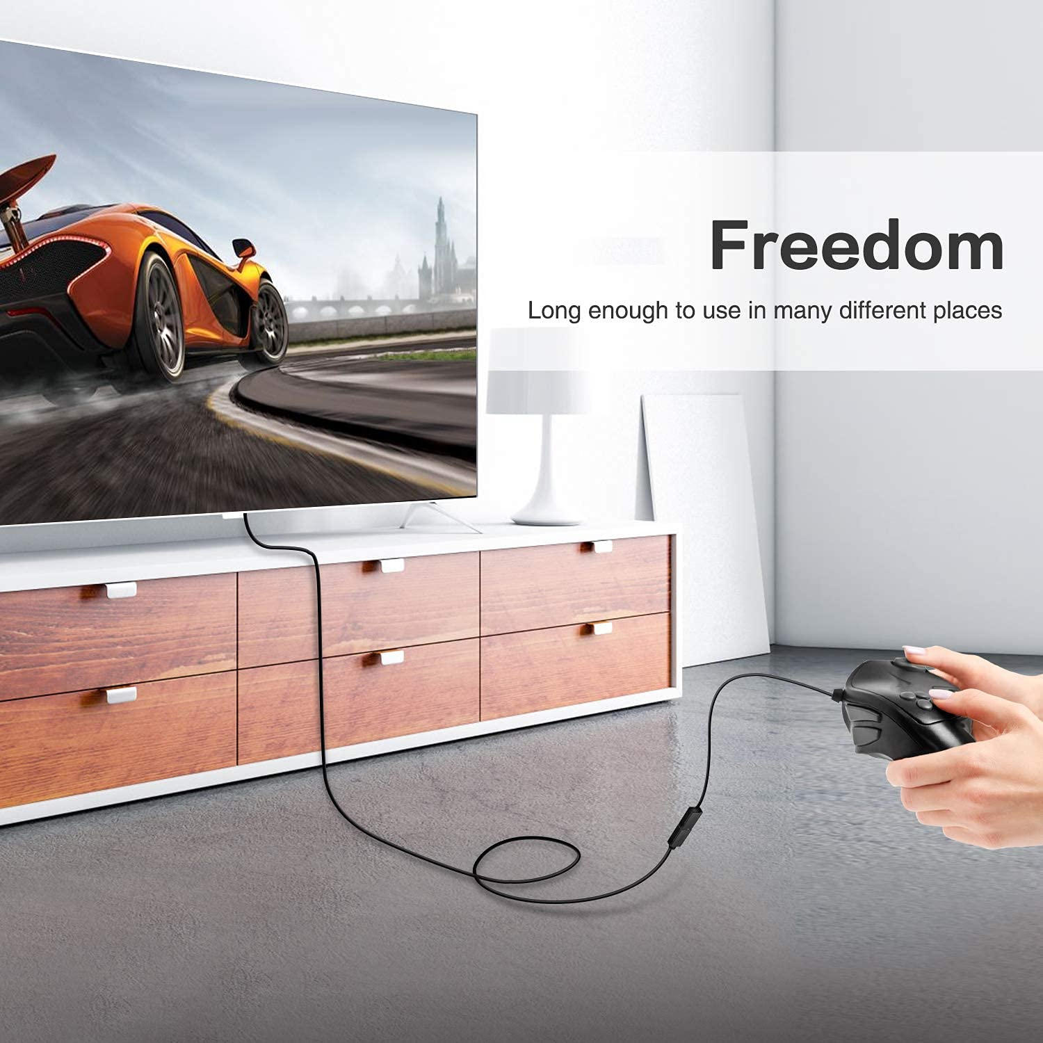 [2 Pack] T Tersely 2M USB Extension Cable Type a 3.0 Extender Cord, Male to Female High Speed Data Transfer Lead Compatible with USB Flash Drive, Keyboard, Wifi Adapter, PS5/4, Xbox, VR, Controller image number 1