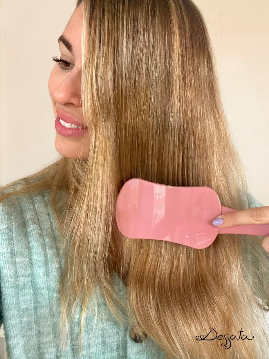 DESSATA Novelty! Detangling Anti-Tangle Hair Brush with Handle Velvet Colour image number 2