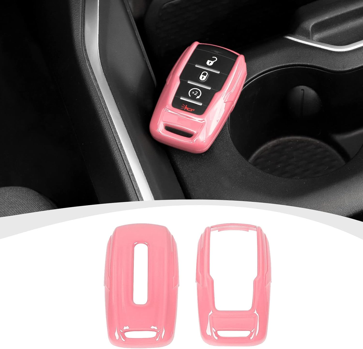 RAZPOY Key Fob Cover Compatible with for 2018-2023 Dodge RAM 1500 2500 3500