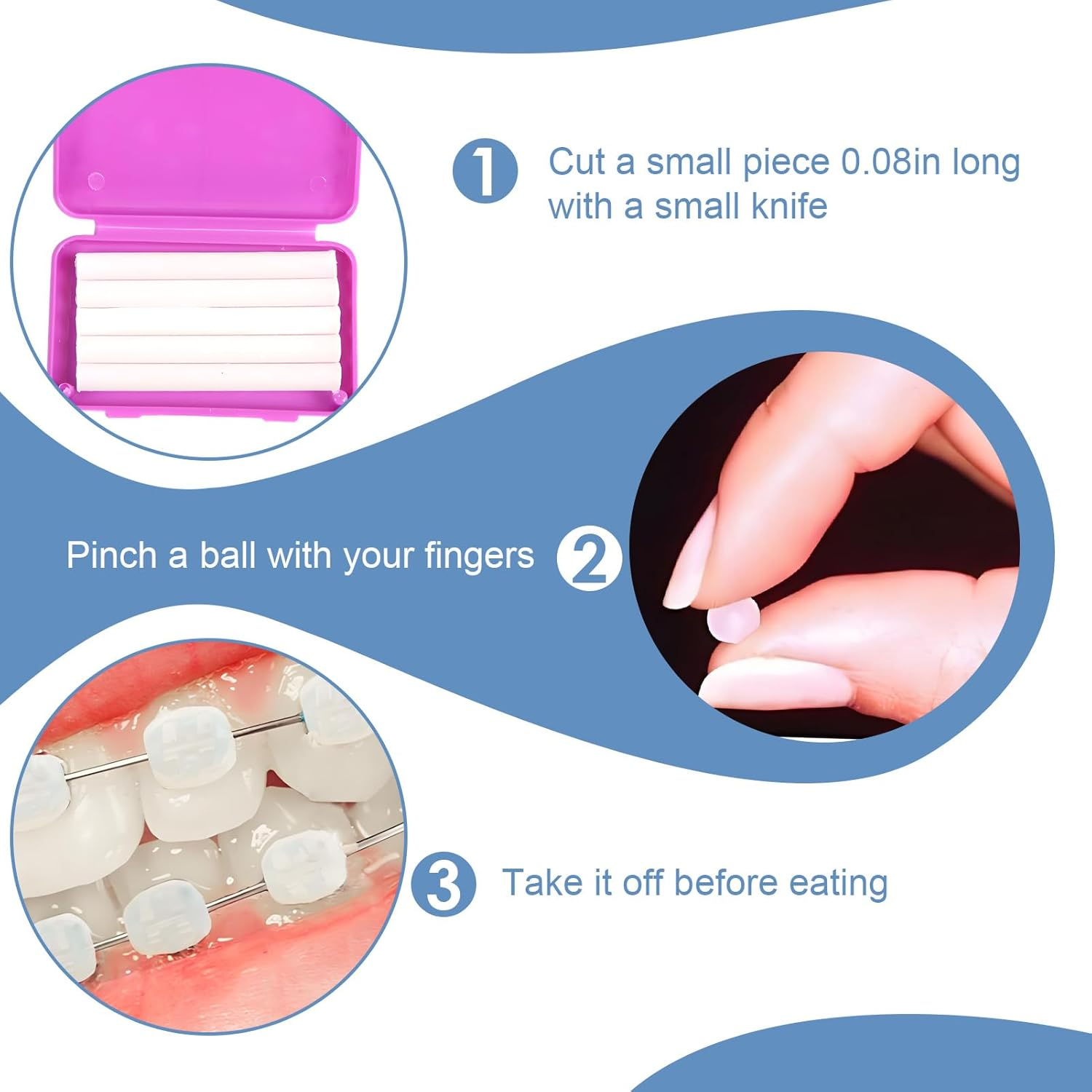 18 Pcs Braces Wax, Dental Wax, Orthodontic Cere Aligners Oral Care for Brackets, Comfort Protection for Braces Wearer, Invisible-Lingers Colorful Portable Boxes image number 1