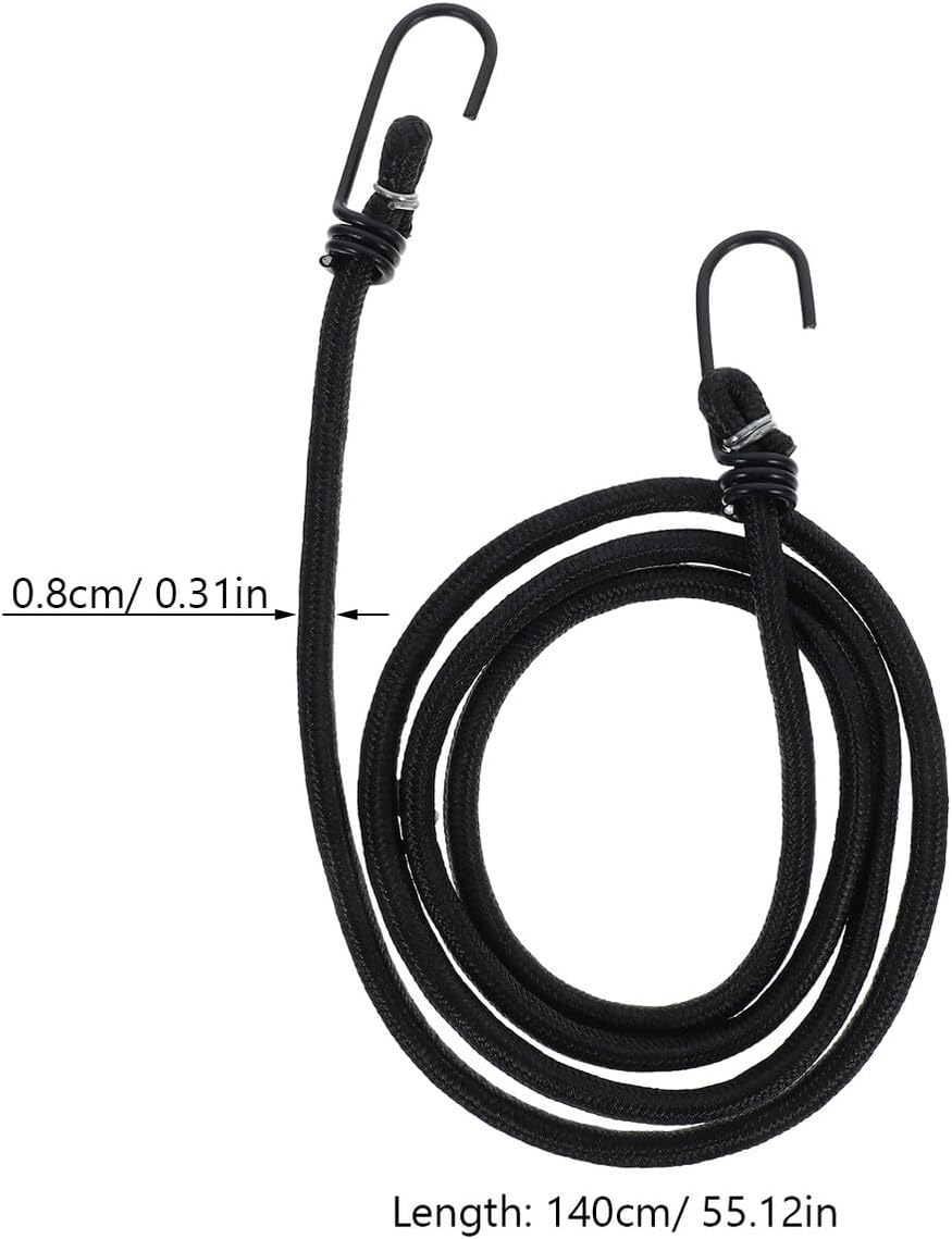HOODANCOS Heavy Duty Elastic Bicycle Luggage Strap Hooks, High Strength Adjustable Bungee Cord for Mountain and Fixed Gear Bikes, Black Elastic Tie Rope for Secure Bike Rack Cargo image number 4