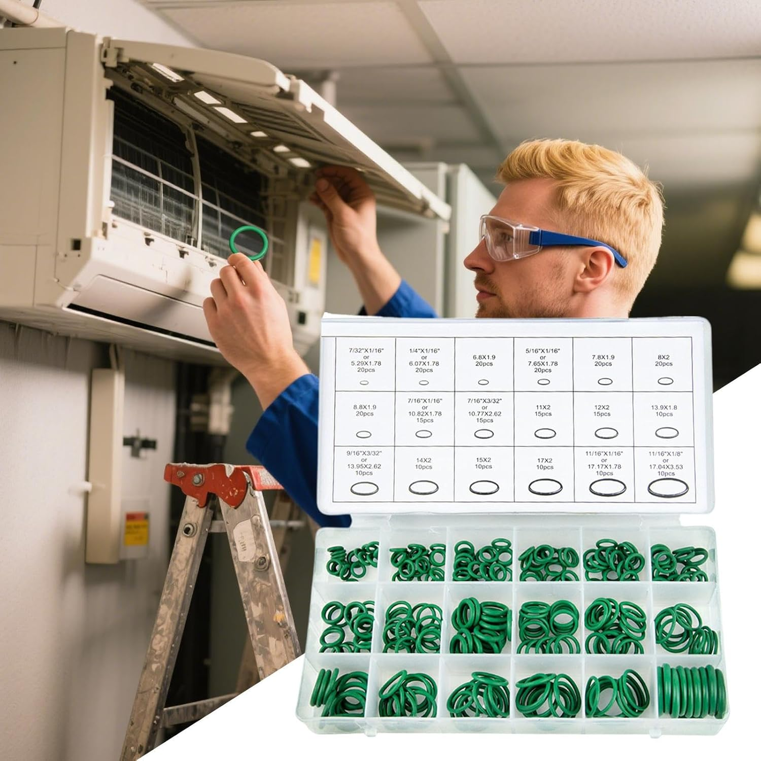 AC O Rings,270 Rubber Pieces AC Repair Kit - Compressor Seal for HVAC Vacuum Car Inverter Conditioner Engine Airbrush Home Users Business Users Professionals RV Manifold image number 6