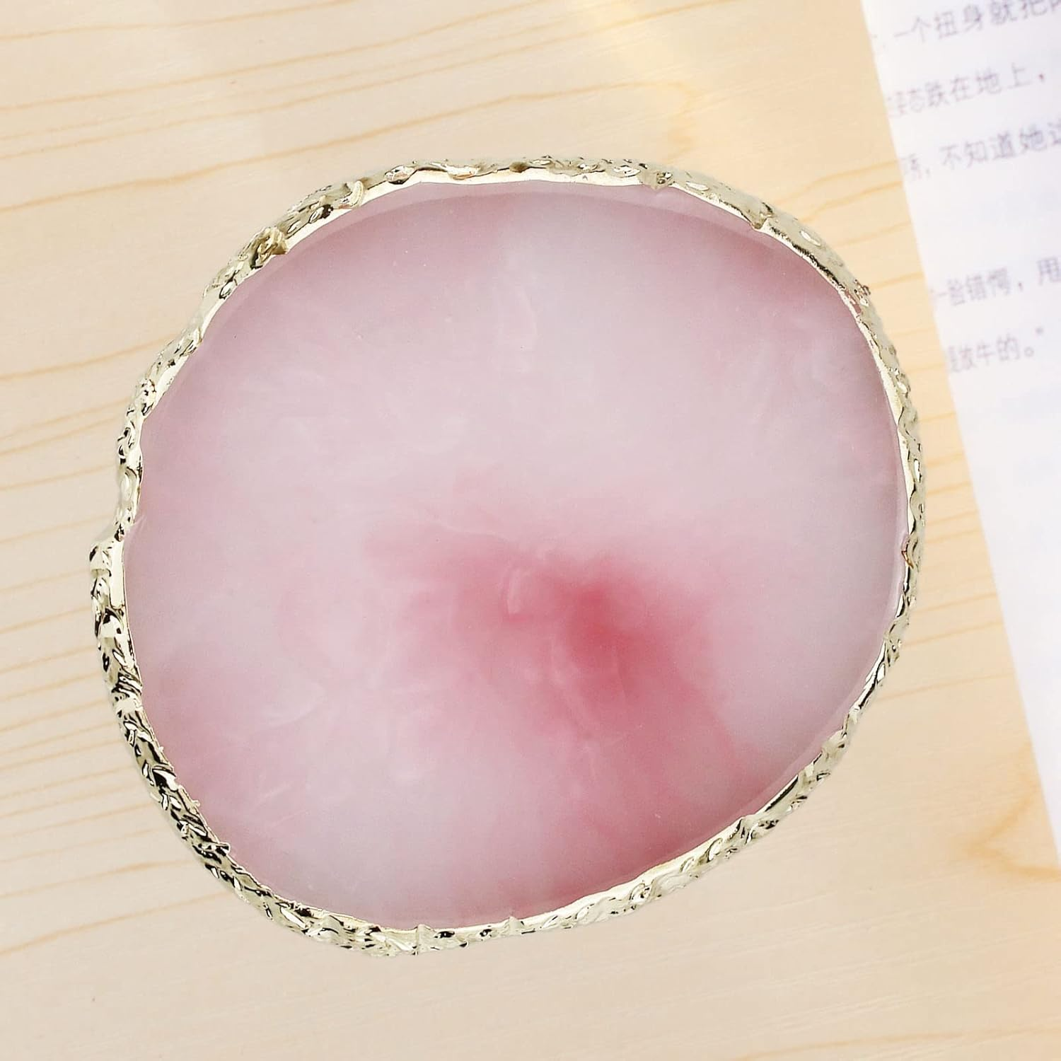 Resin Nail Art Palette, Nail Polish Color Mixing Palette Nail Painting Display Tray Nail DIY Supplies (Pink) image number 2