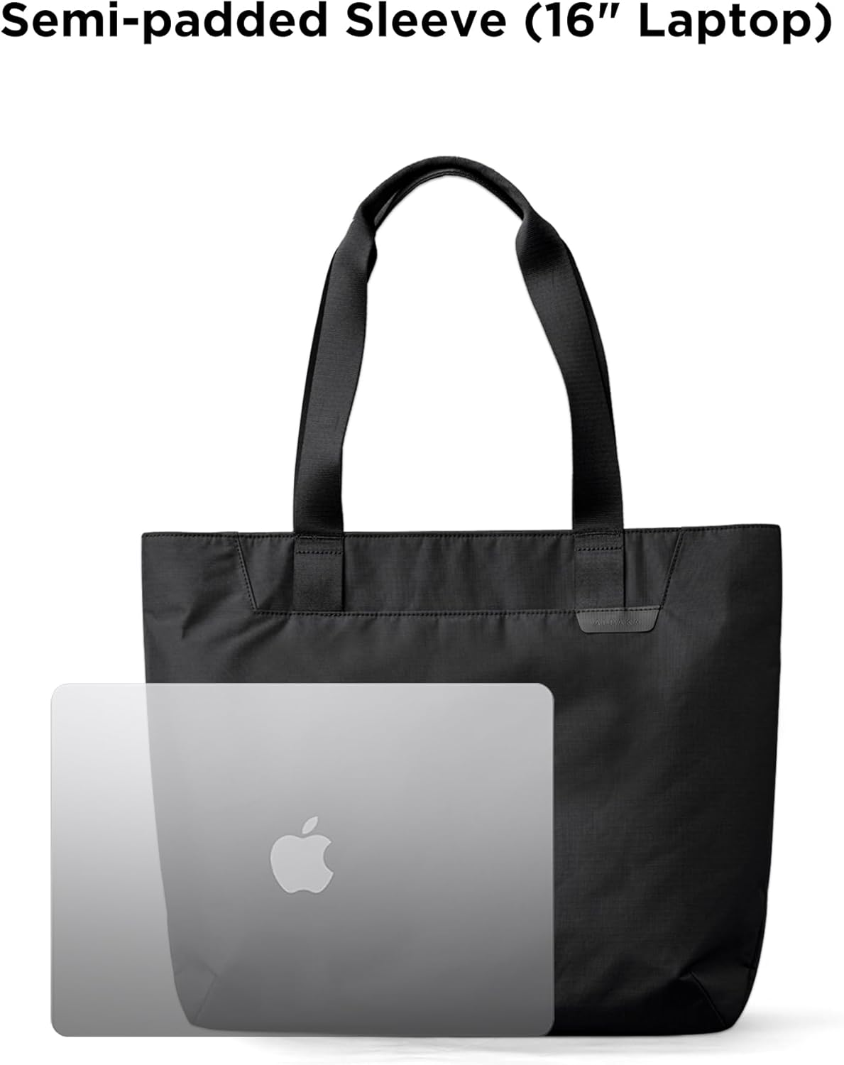 ALPAKA Elements Tote 20 L - Spacious Interior Tote Bag with Foldable,Semi-Padded Sleeve Fits 16" Laptop, Built in Bottle Pocket,Magnetic Closure,Waterproof Fabric,Carabiner Loops,Black Axoflux 210D image number 3