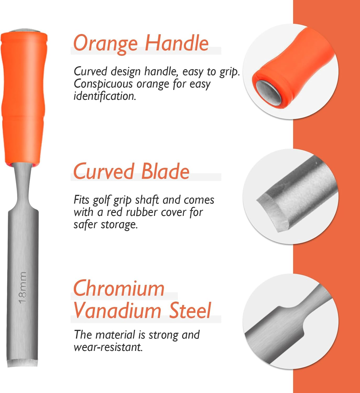 TRINKA Golf Grip Tape Stripper Remover Tool Kits, Golf Grip Tape Remover with Golf Grip Removal Tool Hook Knife, Tape Stripper Remover for Regripping Graphite/Steel Shaft, Golf Club Grip Repair Kit image number 4