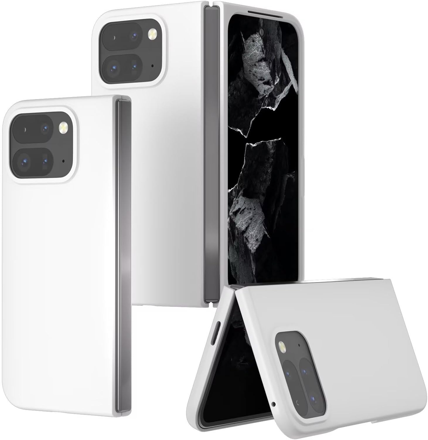 HONLEN Case Suitable for Google Pixel 10 Pro Fold (8 Inches), Hard PC Silicone Mobile Phone Case, Drops and Scratch-Resistant - Orange - Black image number 4