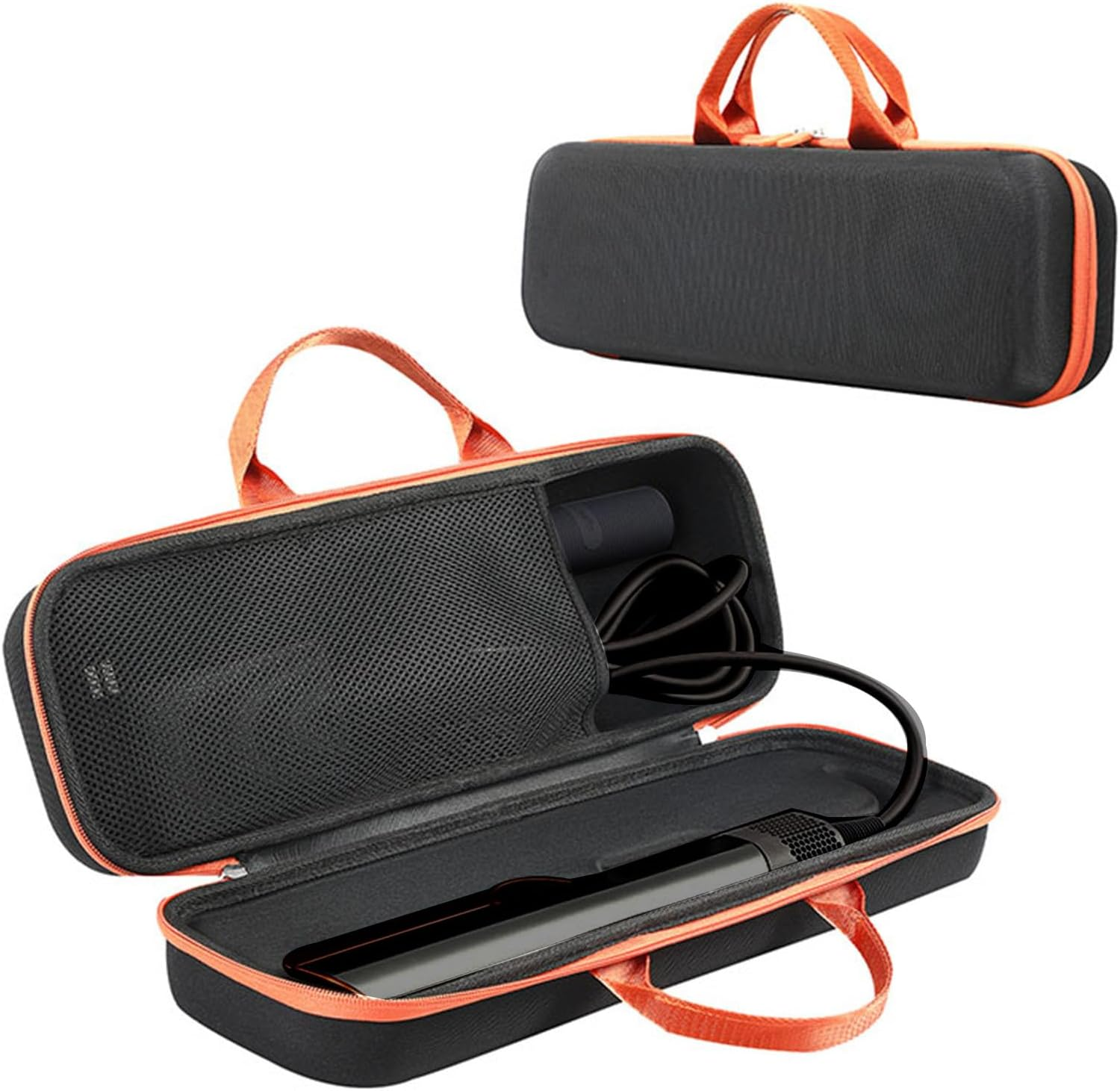 EUGOOCX Hard Travel Case Compatible with Dyson Airstrait HT01 Hairdryer Straightener, Portable Storage Bag for Hair Straighteners Accessories(Black, Small)