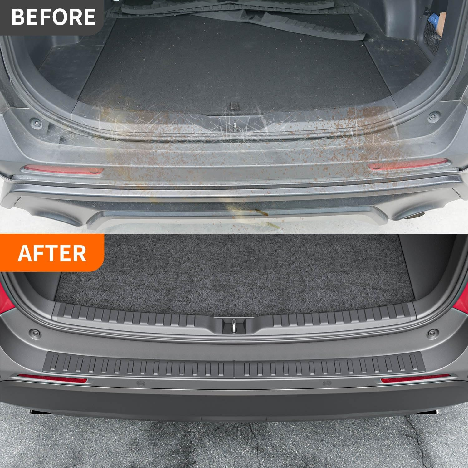 Powoq 2PCS Rear Bumper Protector Compatible with 2019-2024 Toyota RAV4 Trunk Sill Cover Protector Replacement for 2019-2024 Toyota RAV4 Accessories image number 2