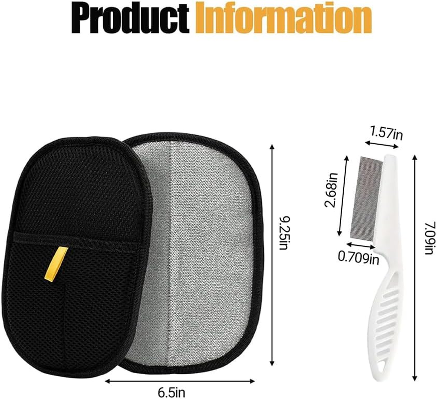 BASTOUR Reusable Fur Magnetic Glove, Pack of 2 Fur Magnet with Detangling Comb, Cat Brush Glove, Cat Gloves, Grooming Dog Hair Removal for Clothes, Sofas image number 6