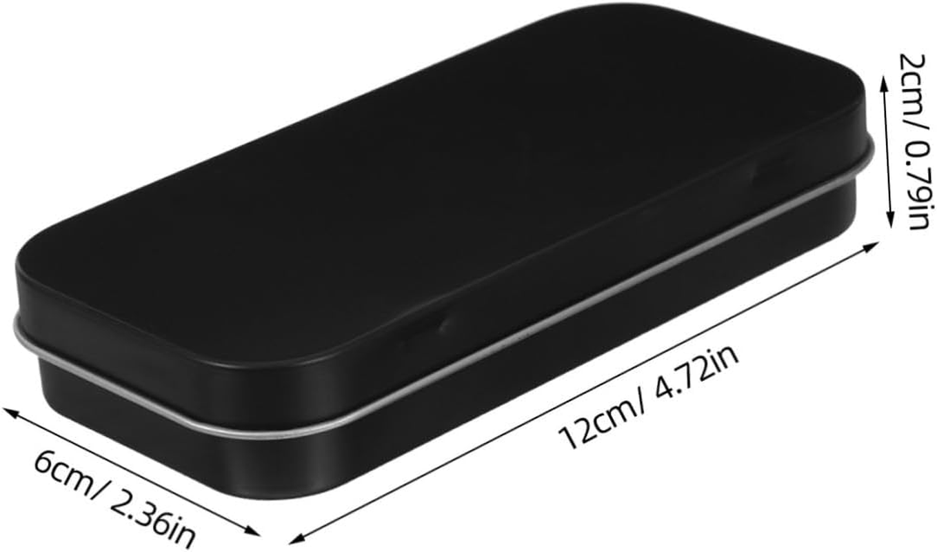 Iplusmile Small Rectangular Hinged Tin Box Container Tinplate Metal Storage Tins with Lid Portable Organizer for Jewelry Crafts Home Office Use image number 4