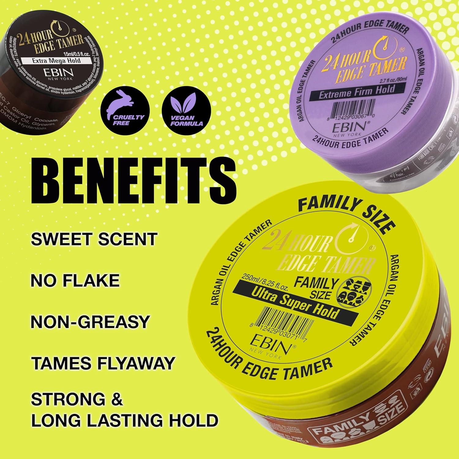 Ebin New York 24 Hour Edge Tamer (24Hr EXTRA MEGA HOLD 4Oz) image number 2