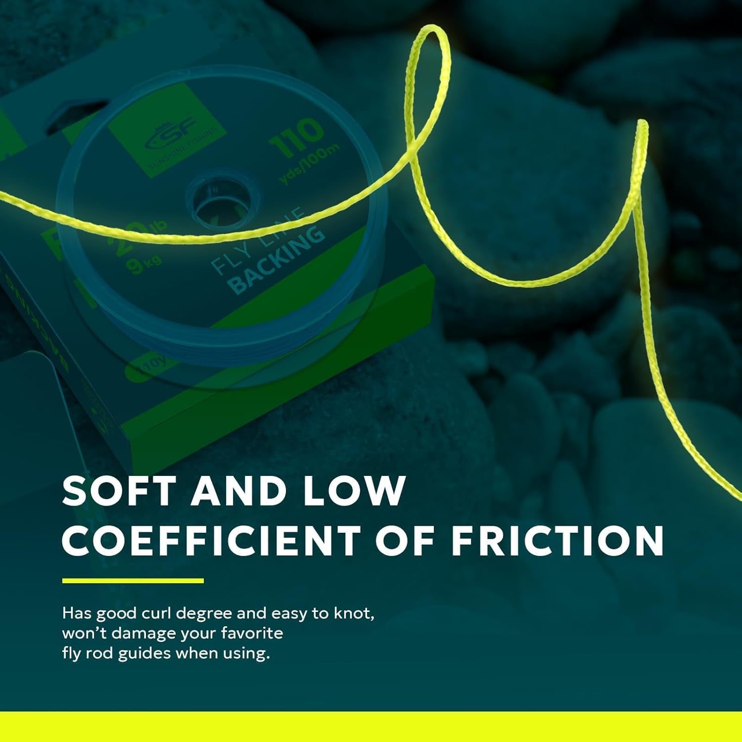 SF Geflochtene Fliegenfischschnur, Forellenschnur, 9 Kg, 13,6 Kg, 50 M, 100 M (Orange, Gr&uuml;n, Blau, Wei&szlig;, Neongelb, Lila, Schwarz Und Gelb) image number 1