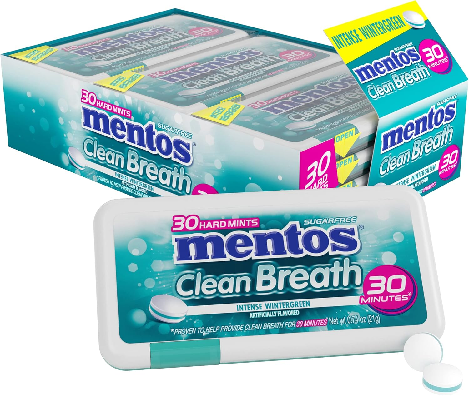 Mentos Clean Breath Hard Mints, Intense Wintergreen, 150 Pieces, 4 Count Pack image number 5
