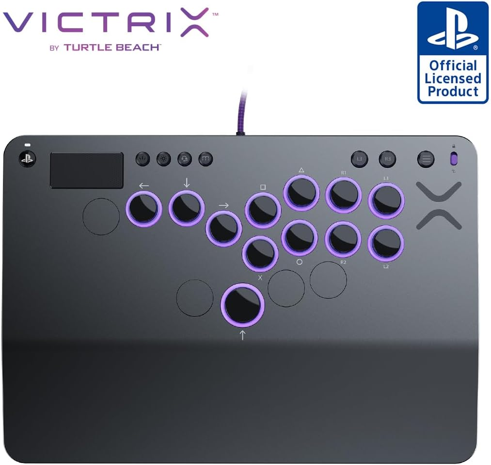 Turtle Beach Victrix Pro KO Leverless All Button Fight Stick for Playstation 5, Officially Licensed PS5|PS4, Windows 10/11 PC, Customizable Esports Tournament Ready Controller, Gray image number 4