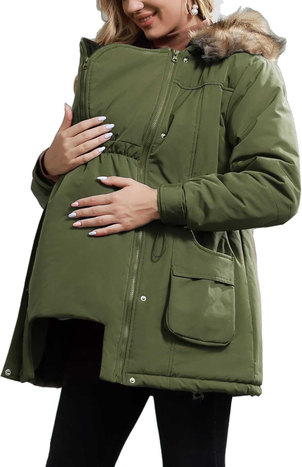 Maacie Maternity Jacket, All-Weather Functional Jacket for Mum and Baby, Maternity & Baby Wear, Waterproof, All-Weather 3-In-1 Carrying Jacket, Women'S Jacket