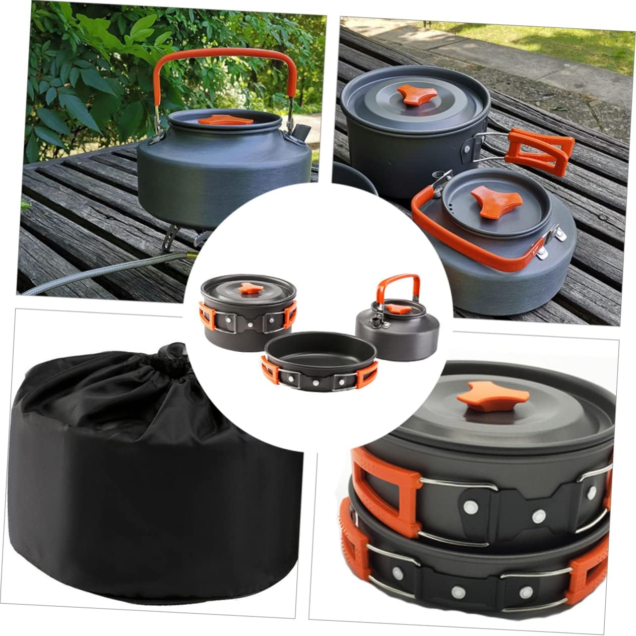 Portable Pot Camping Pots Cookware Cutlery Tool Cooker for Outdoor Activities image number 3