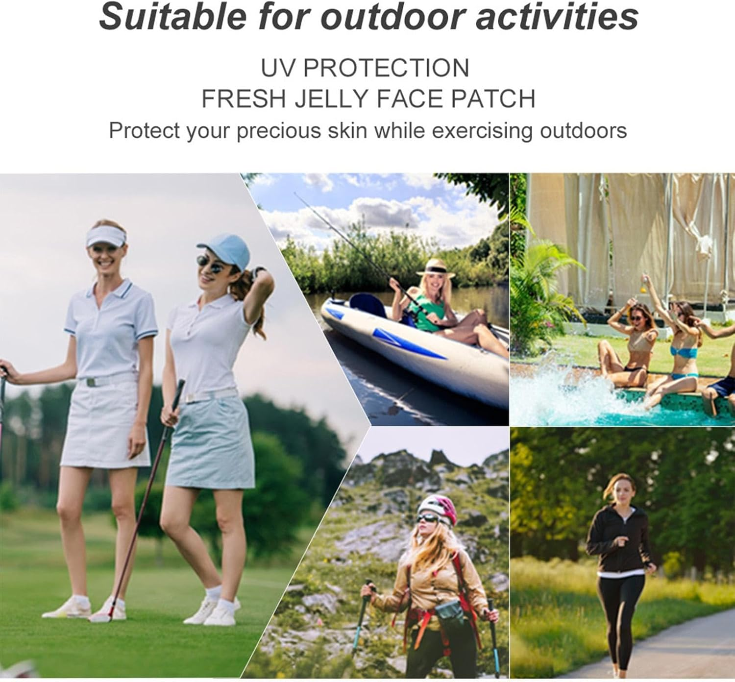 UV Face Patch Golf - 1/2/3 Box Daily UV Cut Golf Patch, 5 Pairs/Box Outdoor Activities Sun Protection, Waterproof Sunscreen Patch, Anti-Sweat Face Sun Patches, UV Facial Patches, Sunscreen UV Stickers