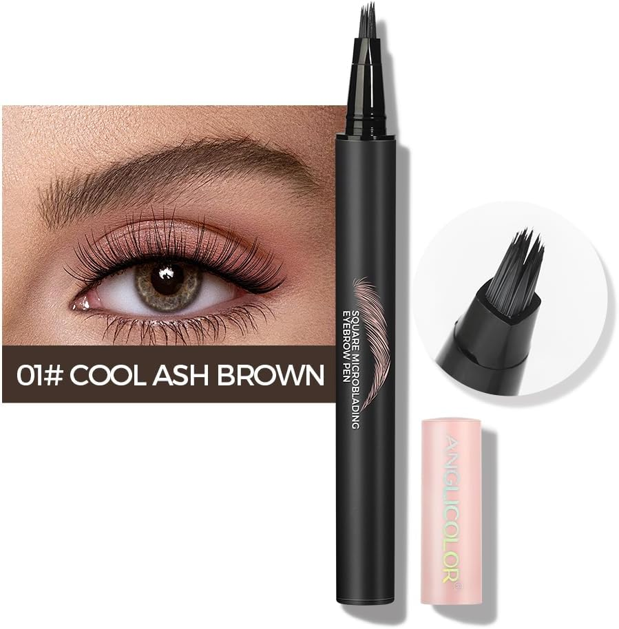 Liquid Microblading Eyebrow Pencils,Quick-Drying Brow-Fection Pen with Angled Square Tip for Hair-Like Strokes,Waterproof, for Eyebrows, Hairline & Beard (01 Caramel Blonde) image number 4