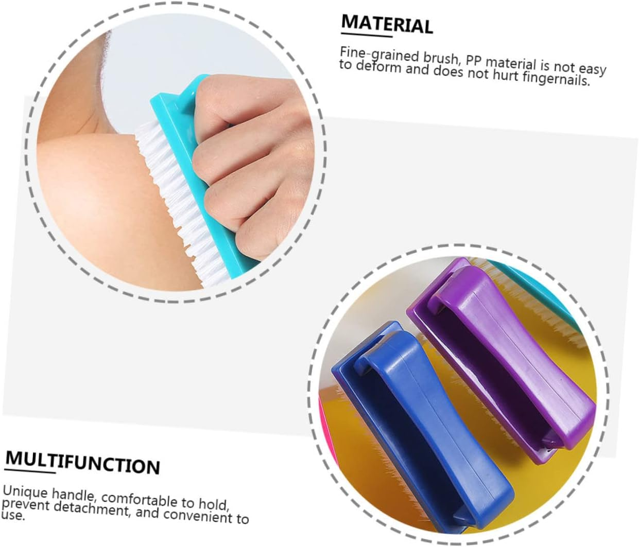 Beaupretty 4Pcs Fingernail Brush Gel Remover Cleaning Brush for Nails Easy to Use Gentle Nails Random Color image number 3