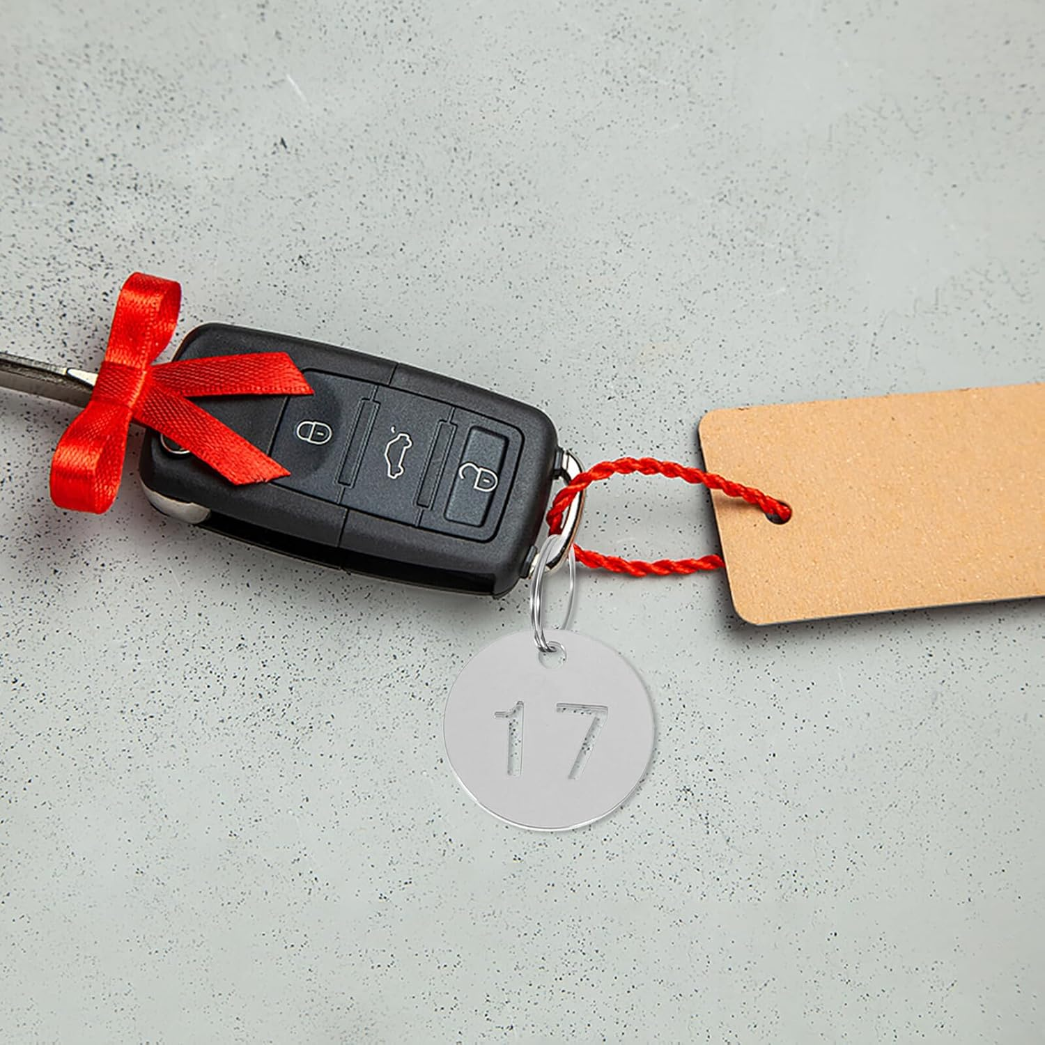 MUCKLILY Stainless Steel Numbered Key Tags Hollow round Metal Key Labels for Travel Luggage Organizing 20Pcs Set image number 6