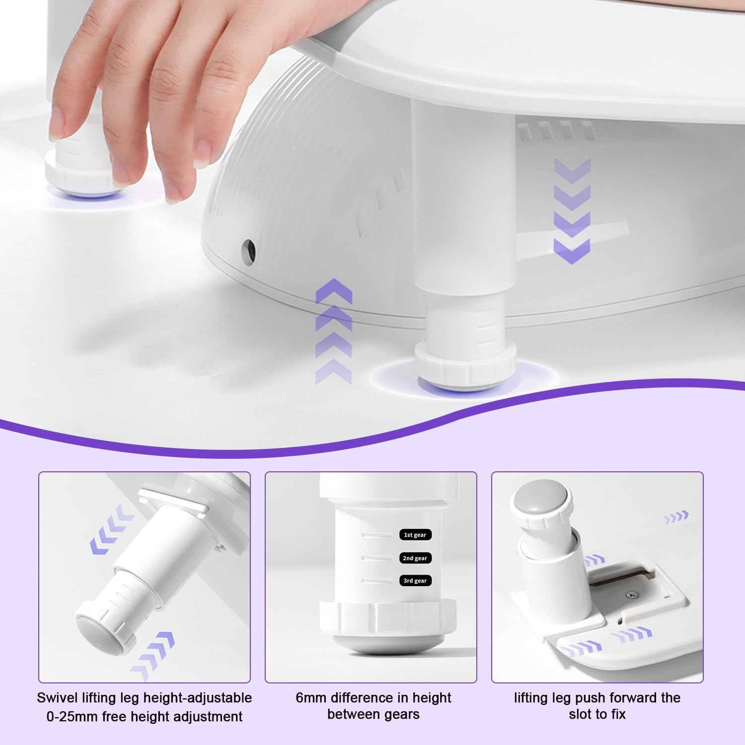 REASOR Adjustable Height Arm Rest for Nails,15&deg; Tilted Design, PU Leather Memory Foam Cushion, Ideal for Nail Technicians and Nail Care, Large Bottom Space, Fits 90% of Nail Dryers, Portable and Easy to Store image number 4