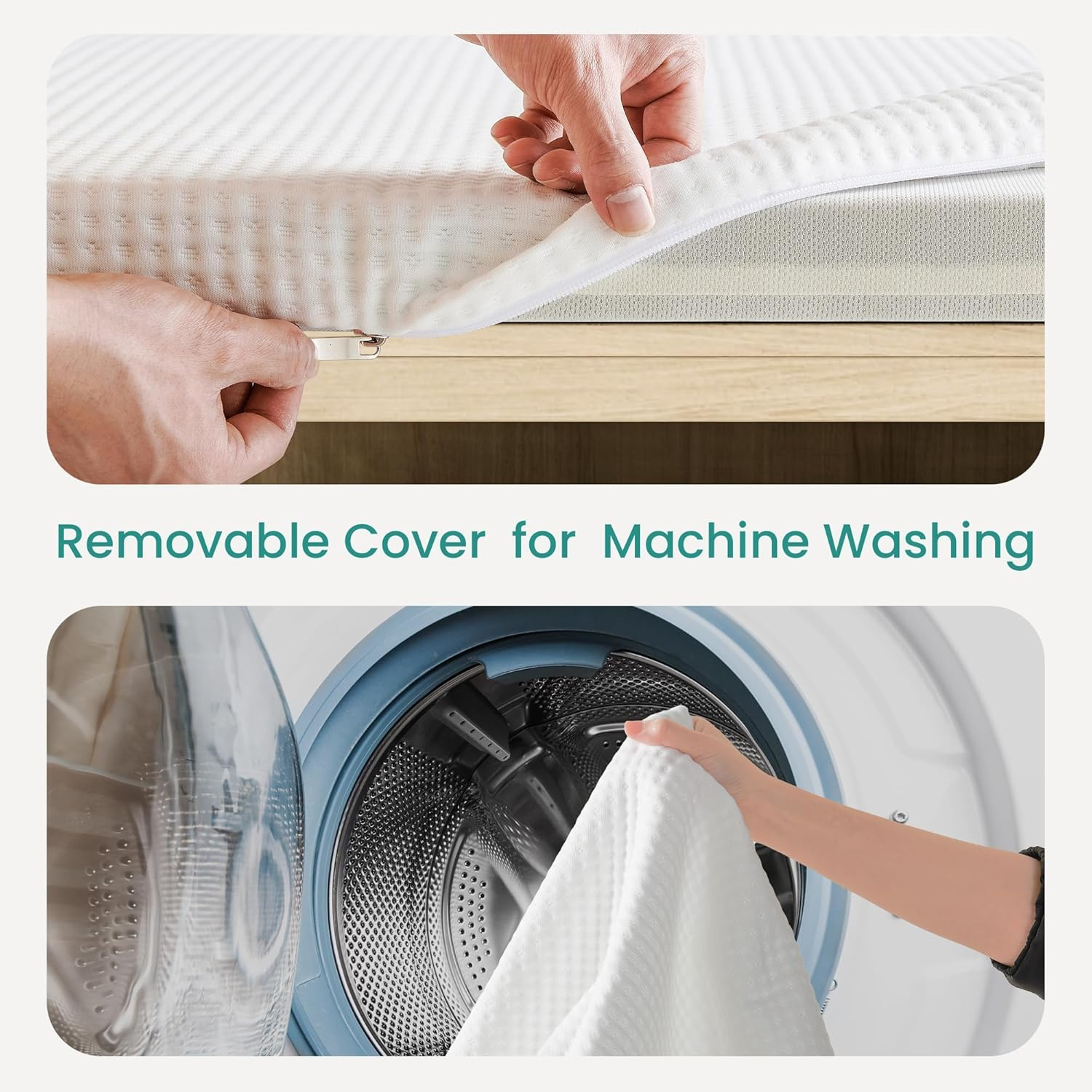 Baby Cot Mattress 38''X26''X1.5'', Waterproof Pack and Play Mattress with Removable Zipper Cover and Carrying Bag, Portable Crib Mat, Memory Foam Pad, for Playpens, Portacot image number 1