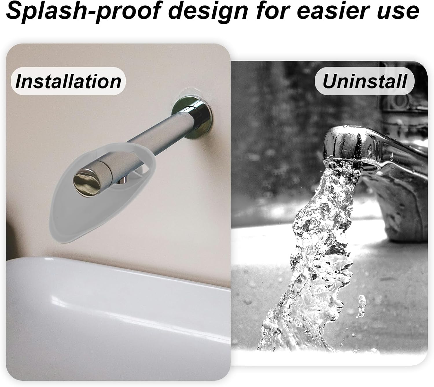 3Pcs Faucet Extender for Toddlers, Universal Kids Sink Spout Extender with Splash Guard Hand Washing & Teeth Brushing for Most Bathroom & Kitchen Faucets (Gray) image number 1