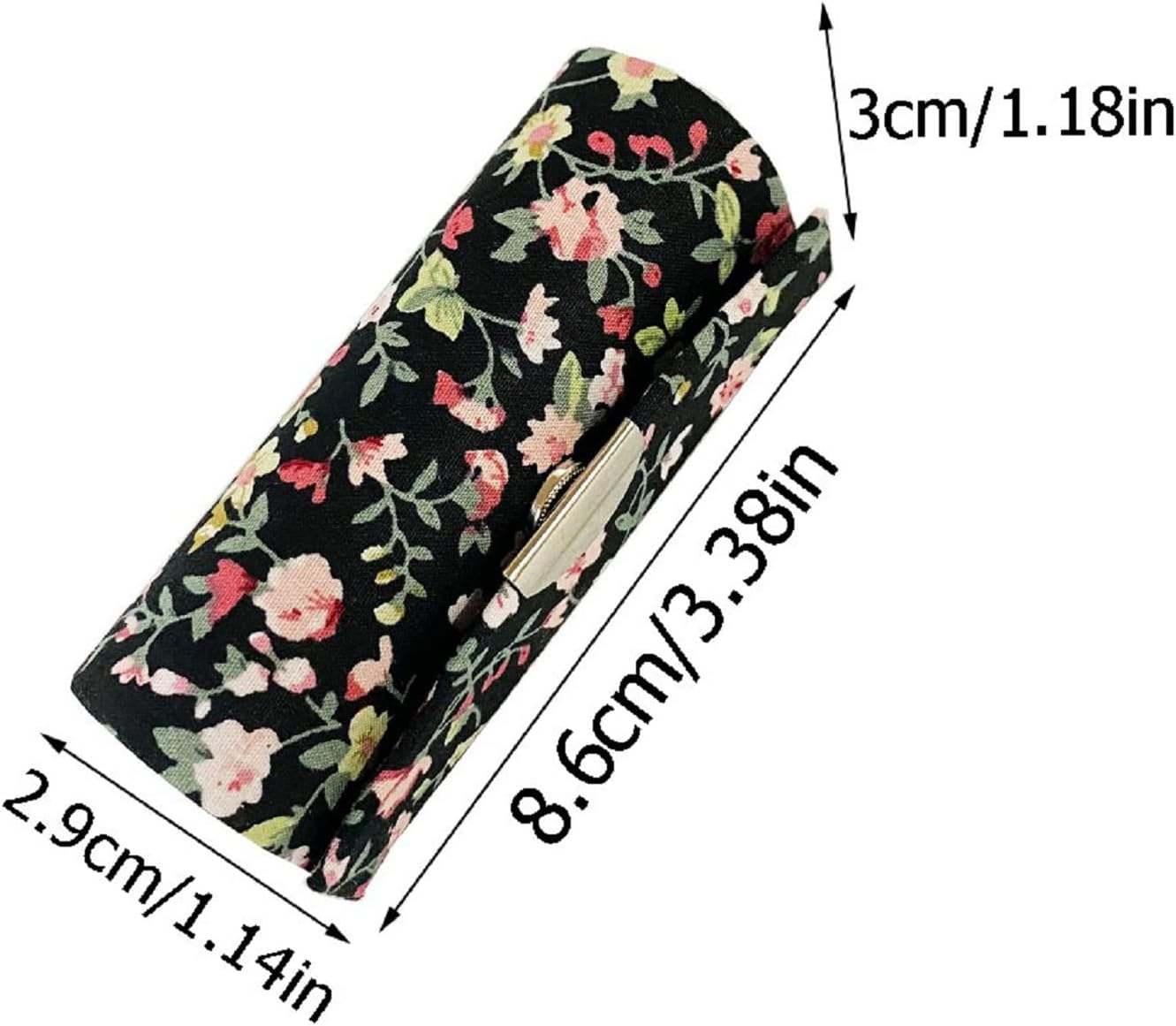 MIAO JIN Lipstick Case with Mirror Lipstick Holder Storage Box Mini Portable Floral Jewelry Cosmetic Case, Small Flower, 12PCS, 12Pcs image number 5