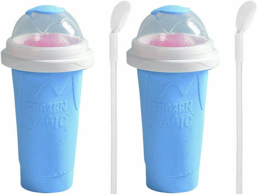 Slushie Maker Cup Quick Freeze Magic Squeeze Cup Milkshake Cup Ice Cream Maker (2, Blue) - 3, Green image number 4