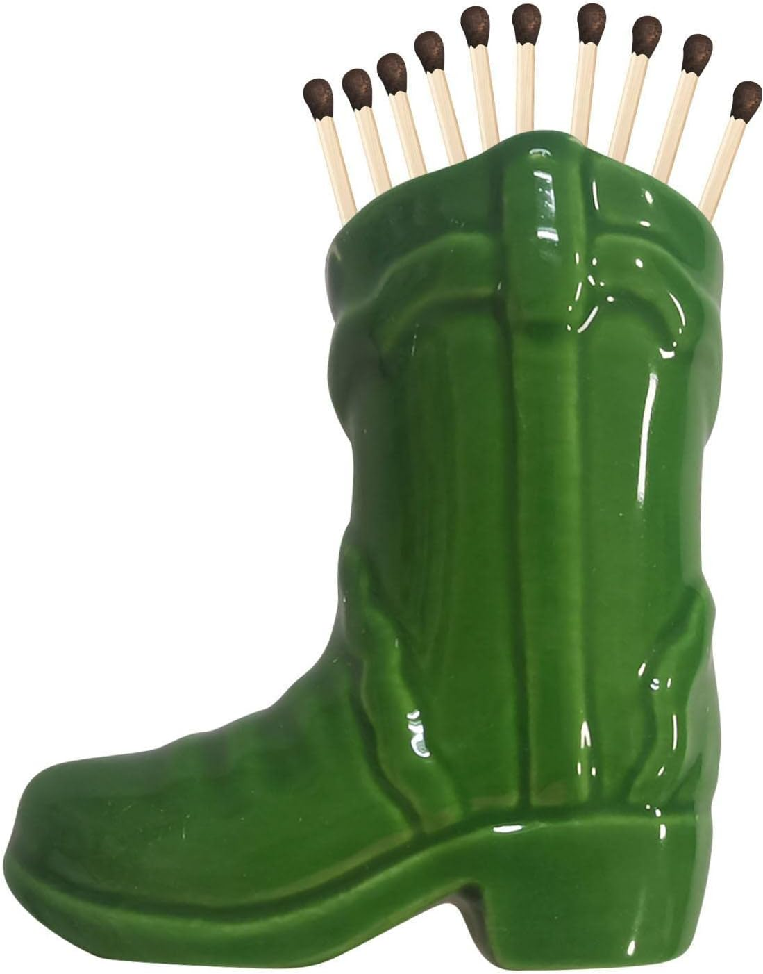 Boot Matchstick Holder - Long Match Sticks Holder - for Candle Fireplace Kitchen Long Match Stick Holder with Bottom Igniter Borato