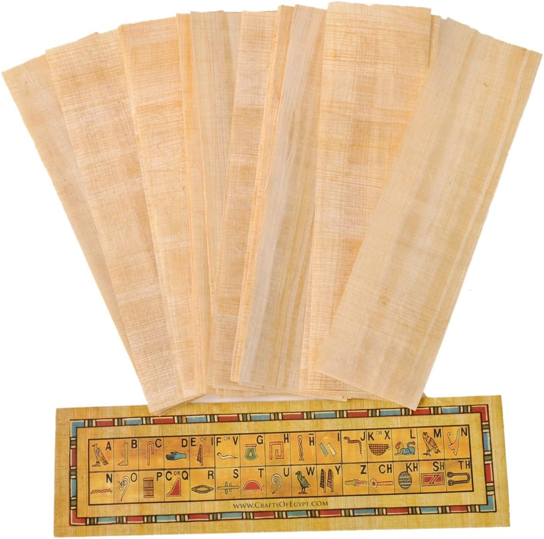 10 Egyptian Papyrus Paper Blank Bookmarks for Art Projects and Schools 7.2 X2.0 Inch (5X18 Cm) by Craftsofegypt image number 2