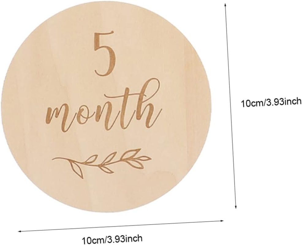 HANABASS 13Pcs Newborn Milestone Cards Wooden Commemorative Cards for Growth Shower Capture Cherished Memories with Stylish Photo Props image number 1