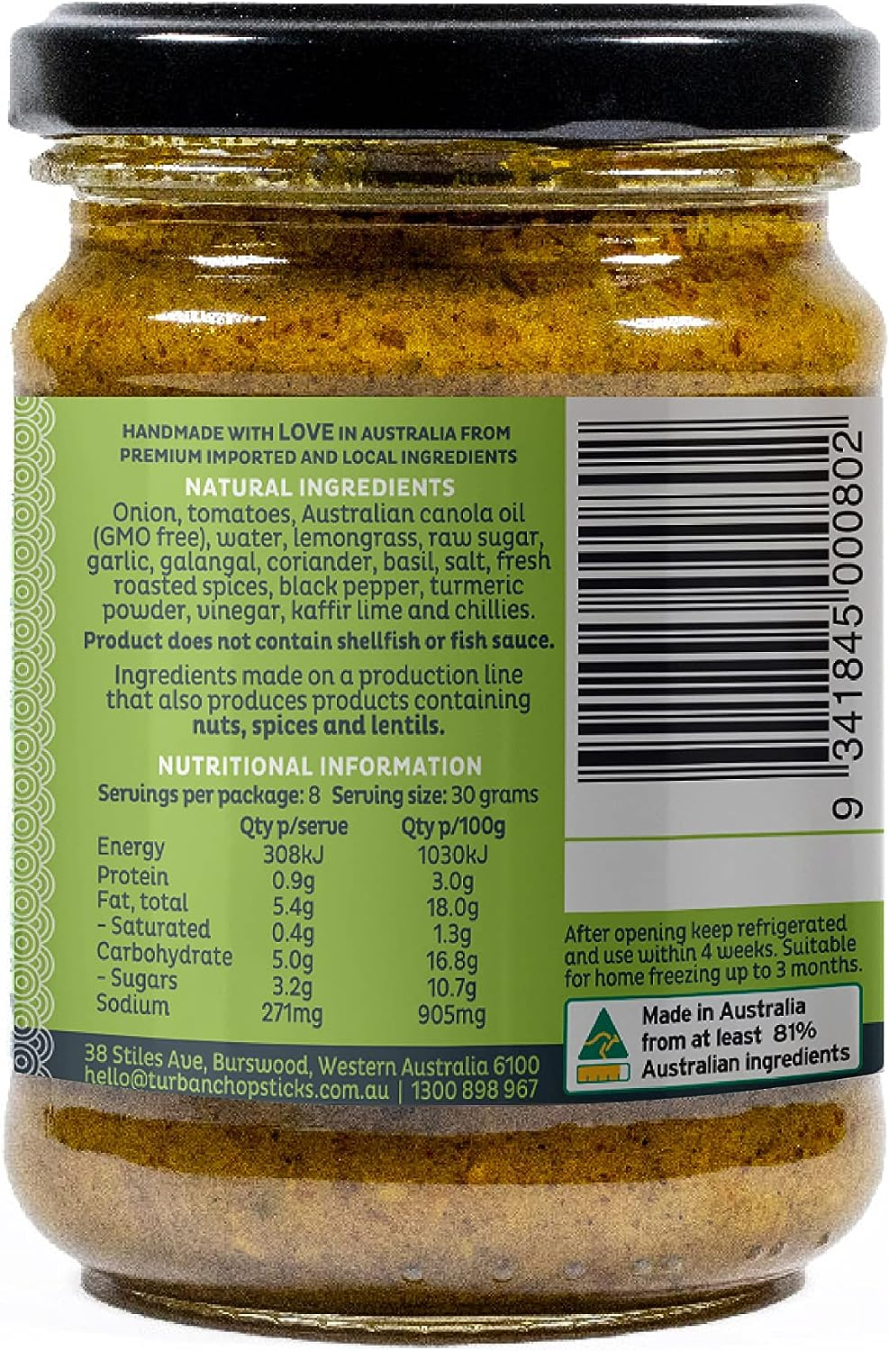 Turban Chopsticks Thai Green Curry Paste 240 G (Pack of 2)