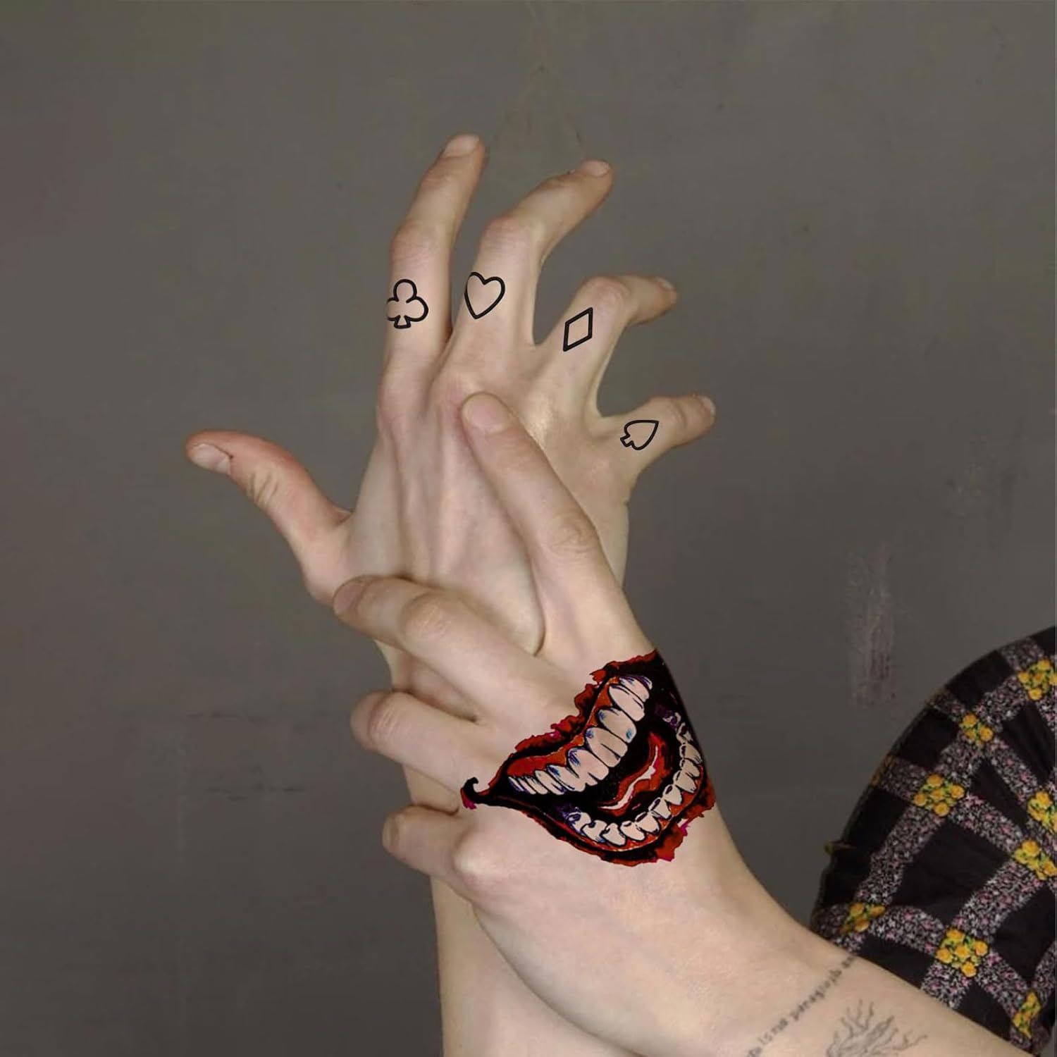 4 Sheets Large-Size Joker Tattoos, Halloween Fake Temp Tattoo for Men Adult, Perfect for Halloween Costumes Cosplay Makeup Party Accessories image number 2